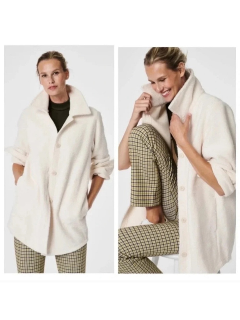 Spanx Luxe Fleece Shirt Jacket L